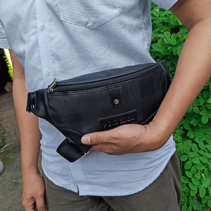 POLOZADA | Waistbag Pria Original Polozada | Tas Selempang Pria Kulit Sintetis Premium