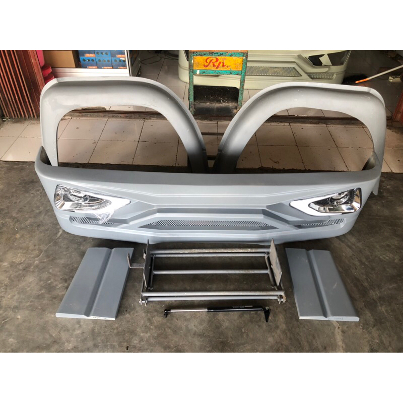 BEMPER JETBUS TRUK FULLSET / hidrolik & spakbor bahan plat besi