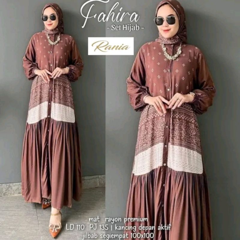 Baju Gamis Set Hijab Segi Empat