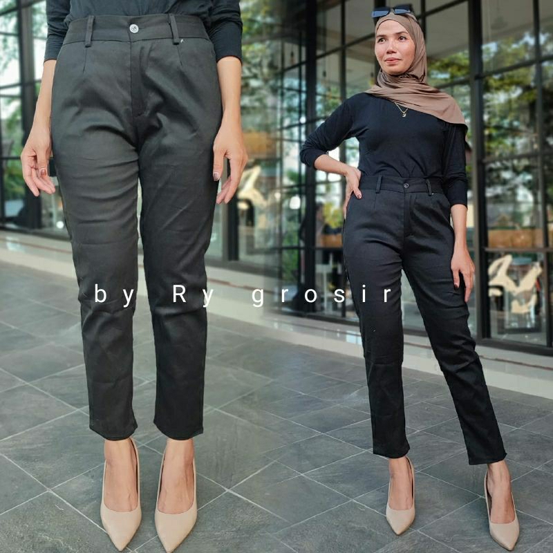 Celana Pencil Wanita Katun Twill Kekinian