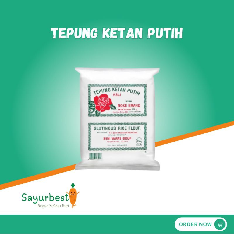 

Tepung Ketan Putih Rose Brand 500 gram