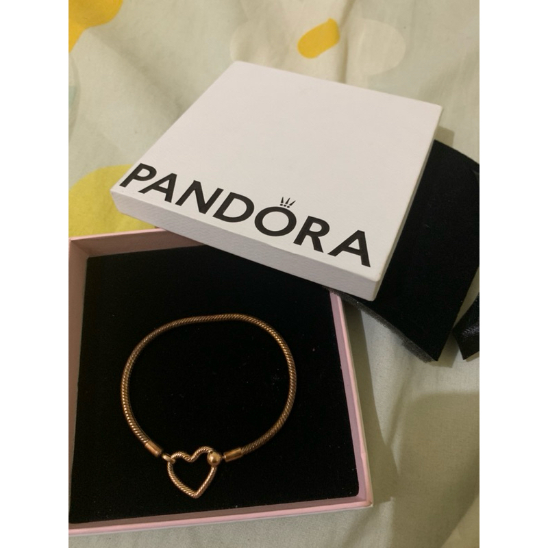 PRELOVED PANDORA BRACELET HEARTS MOMENT ROSE GOLD