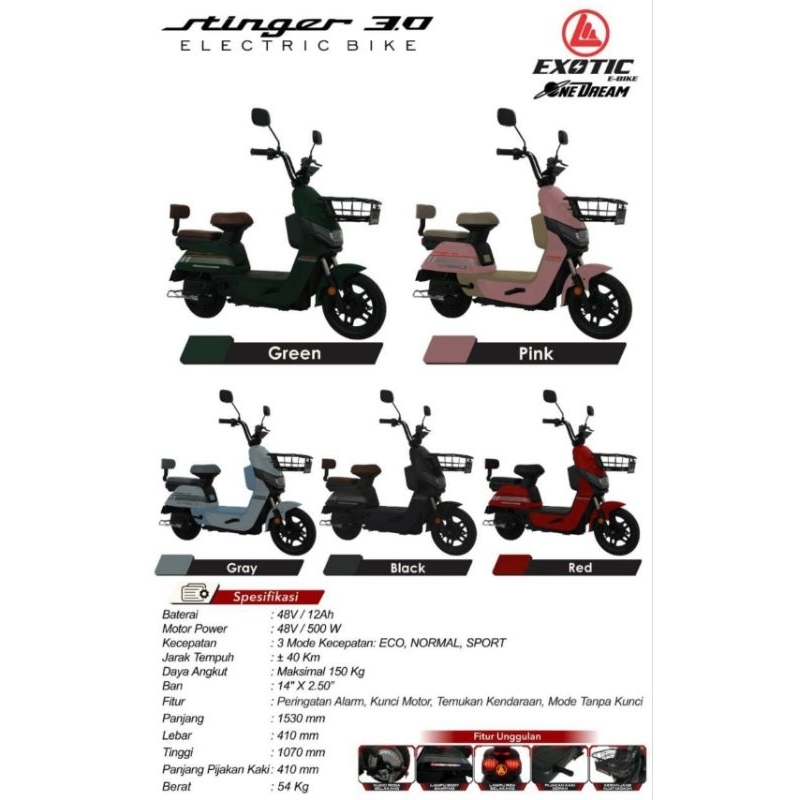 sepeda listrik united SALVADOR/ EXOTIC/FAMILY