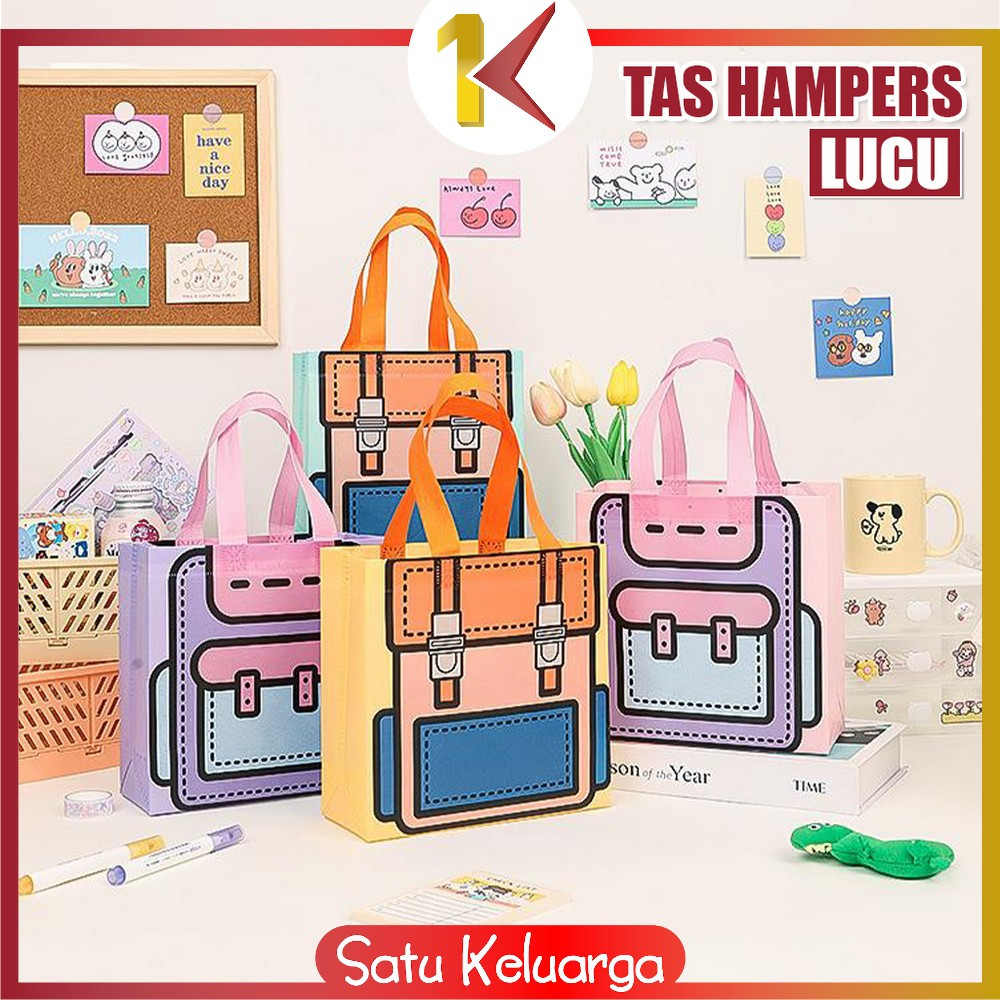 

SK-T59 Tas Hampers Non Woven Anti Air Motif Tas Sekolah Lucu Uk. 22x22x9cm Goodie Bag / Hand Bag Ulang Tahun Snack Bag Packaging Lipat Eco Friendly Bag