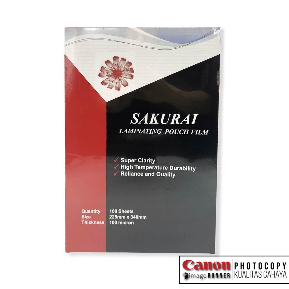 

KODE U54X Plastik Laminating Sakurai F4 Folio 225mmx33mm 1micron