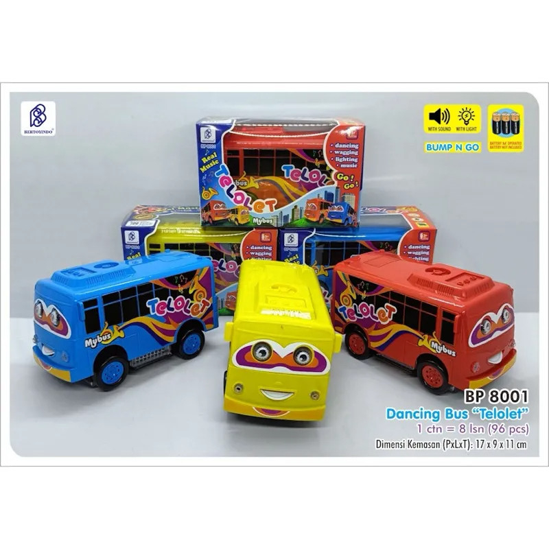 Tomikotoys Mainan Bus Telolet Baterai Dancing Bus Oleng