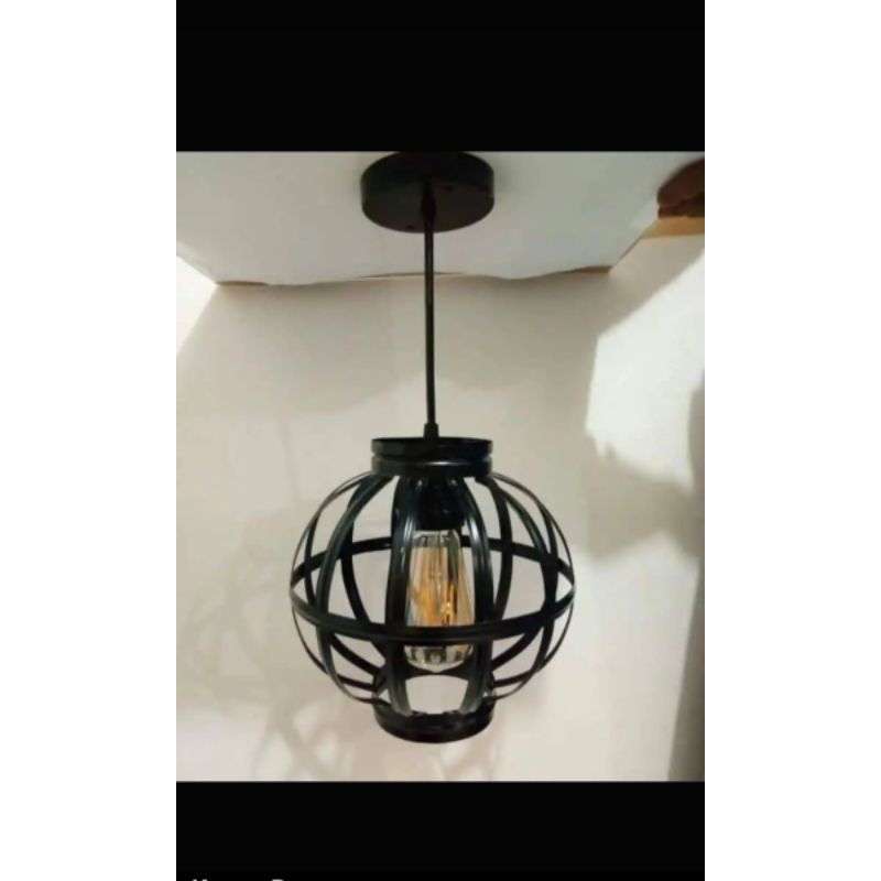 kap lampu gantung dekorasi model bulat kabl satu metr
