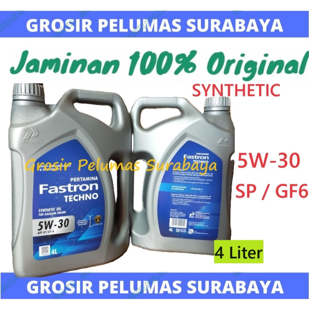 ORIGINAL Pertamina Fastron Techno 5W-30 5W30 5w 30 Galon 4 Liter Oli mesin bensin Turbo Synthetic oi