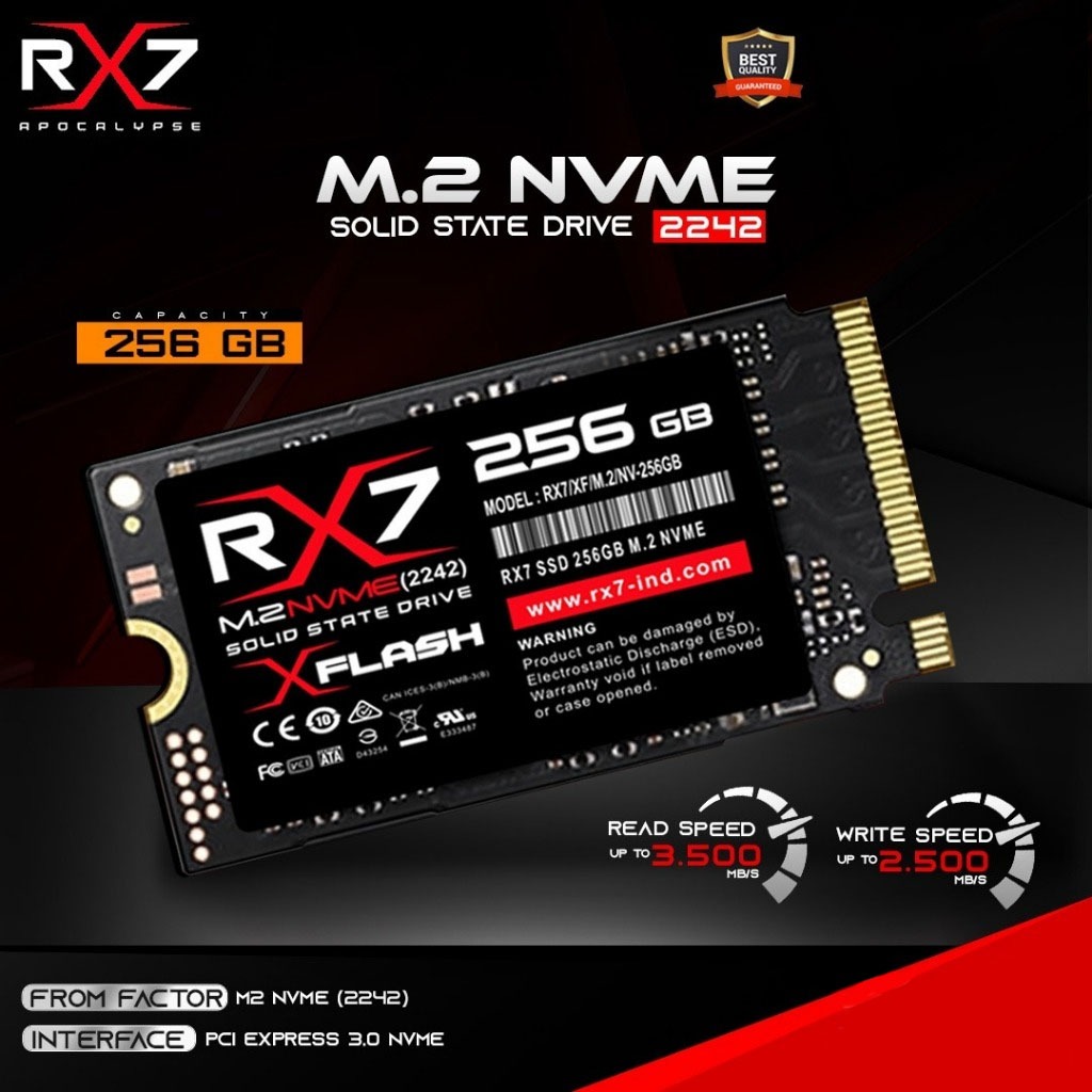 SSD RX7 M.2 NVME 256GB 2242 PCIe Gen3 M.2 NVME