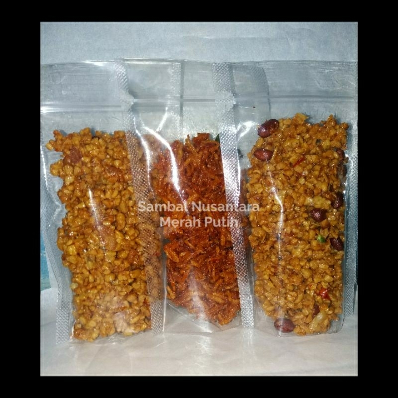 

tempe orek/kering tempe pedas manis gurih 100gr,kentang mustofa 100gr pedas,manis & gurih