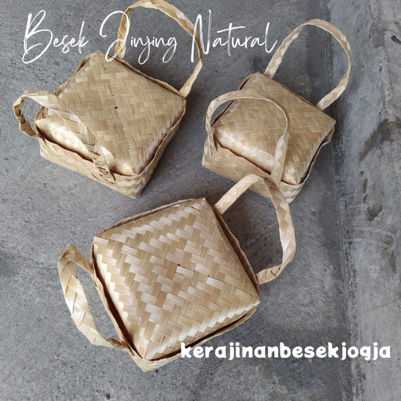 BESEK JINJING NATURAL |  besek bambu anyaman bambu nasi box nasi kotak