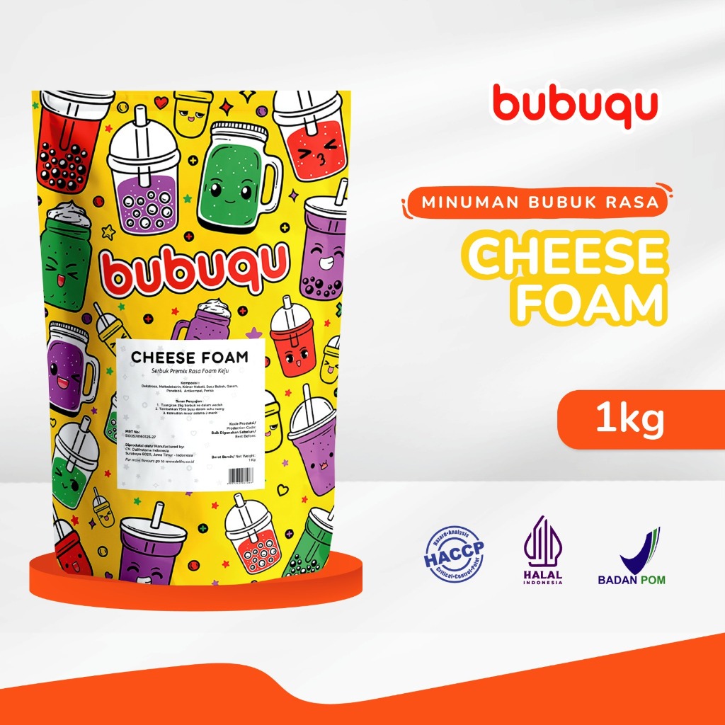 

Premix Powder Cheese Foam Bubuqu 1 Kg - Bubuk Premix Foam Keju