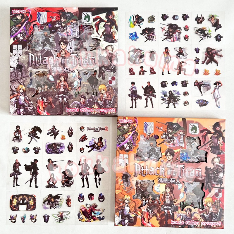 

( LLM ) ATTACK ON TITAN Sticker Box NONO / MOMO 2D Dekorasi Anak Laki Laki Journal