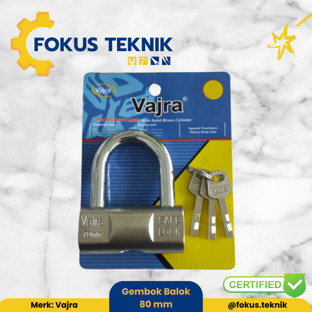 KUNCI GEMBOK BULAT 80 MM VAJRA - GEMBOK PAGAR GUDANG