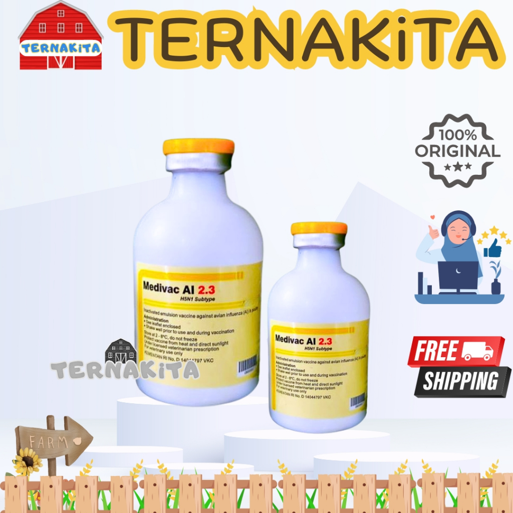 VAKSIN AI H5N1 2.3 DOSIS 50 EKOR & 200 EKOR MEDIVAC MEDION - Vaksin Ayam Avian Influenza Aratan Bebe
