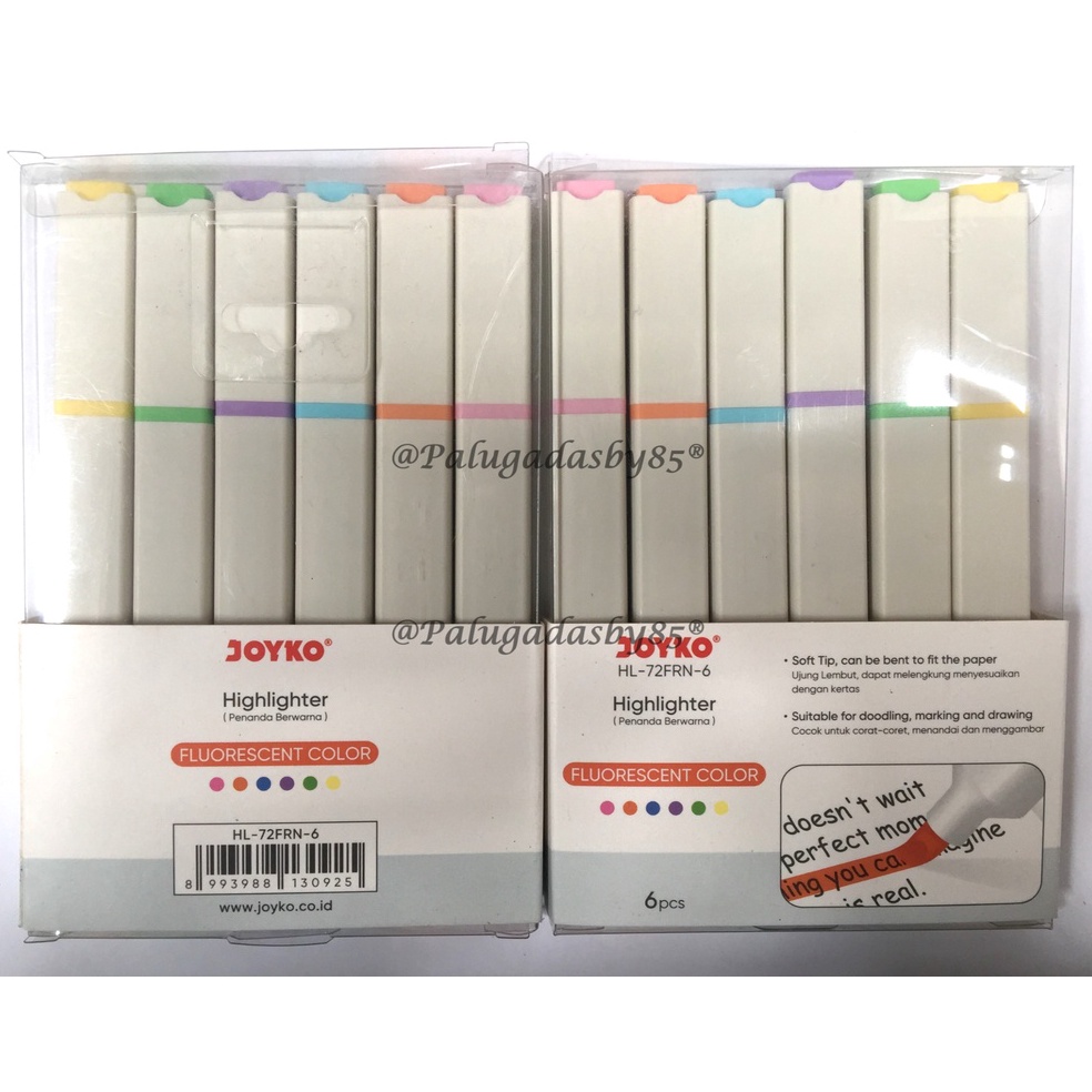 

KODE S49T 1 Set Isi 6 Pcs 6 Warna Highlighter Joyko HL72FRN HL72PTL Pastel Fluorescent Penanda Berwarna Highlighter Joyko HL72FRN 72PTL 6 Warna