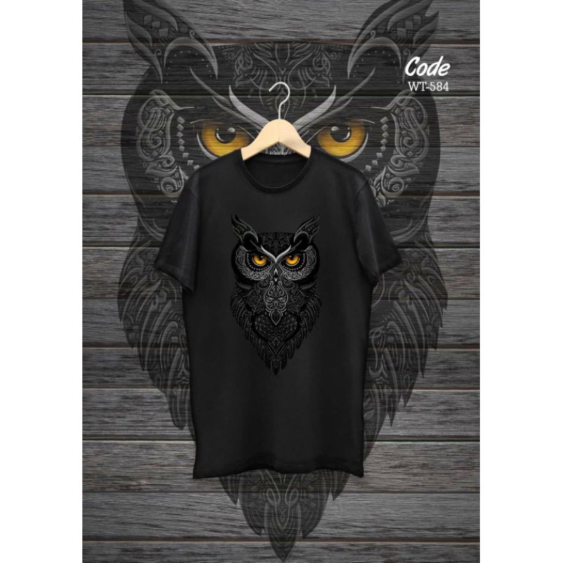 Tshirt Baju Kaos Distro owell burung hantu/ Kaos Distro Pria Wanita