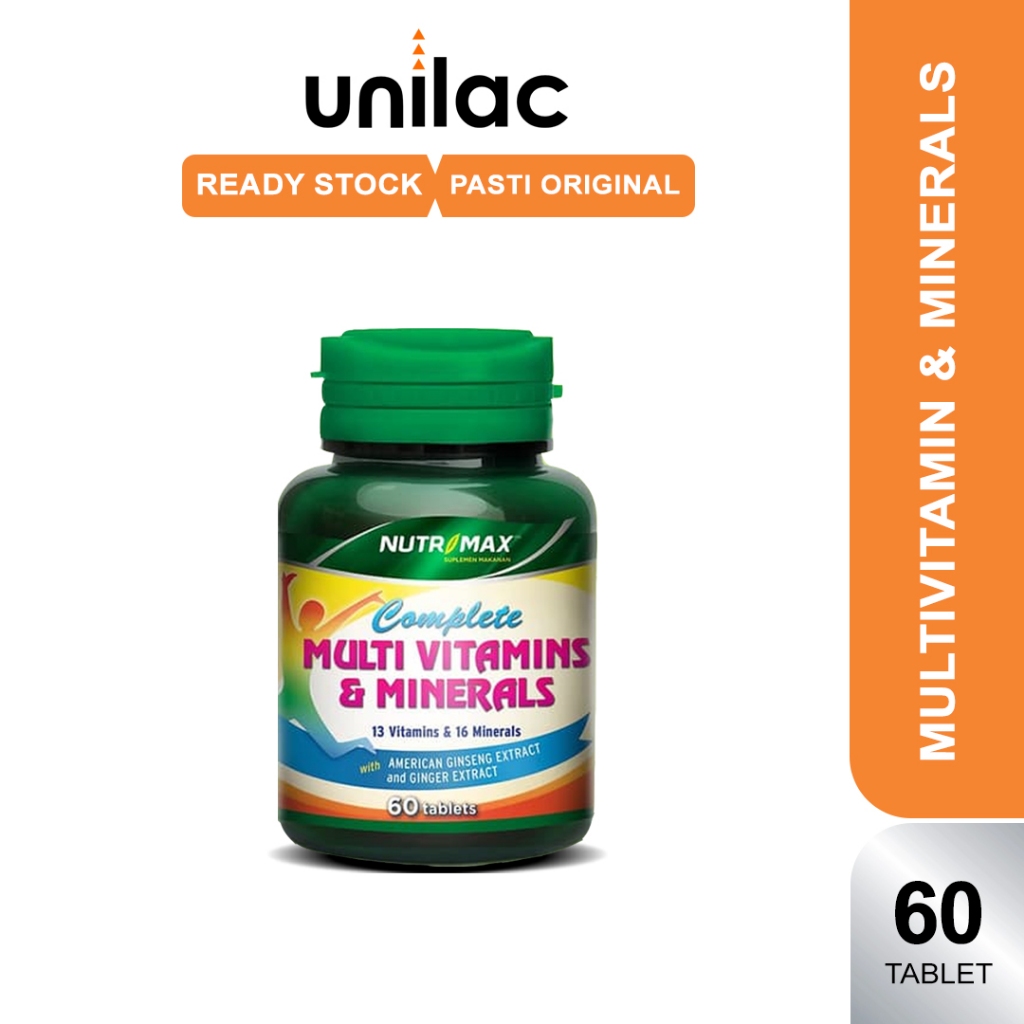 (60 Tablet) Nutrimax Complete Multivitamins Dan Minerals - Stamina Daya Tahan Tubuh