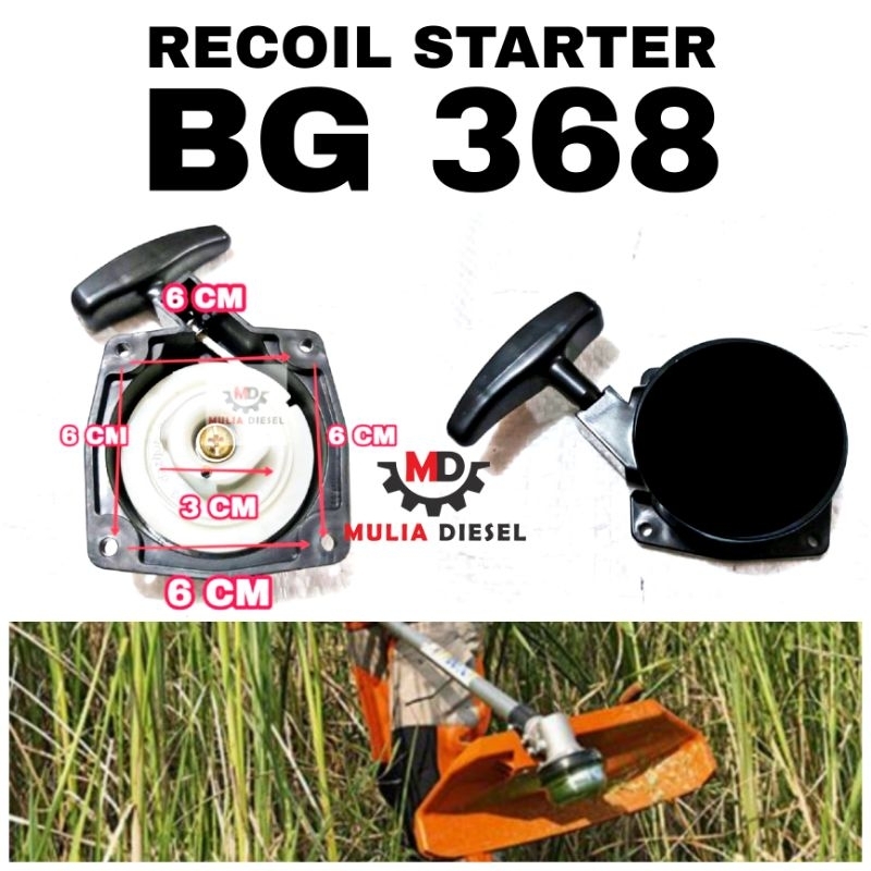Recoil Starter Kap Alit Engkol Mesin Potong Rumput Tasco 388 368 Segi Kotak Kaki Roda 4