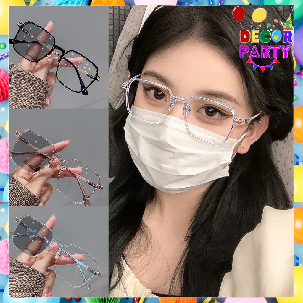 DP KC006 Kacamata Lensa Photocromic Kaca mata Anti Radiasi Wanita Pria Bingkai Kotak Titanium Anti U