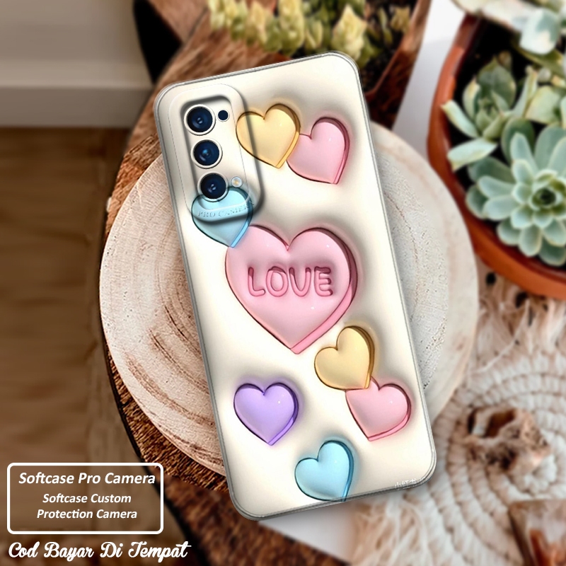 Premium Silicone Full Cover Case Oppo Reno 5 4G 5G Fashion Cartun 3D Gelombang Cute Softcase Pro Cam