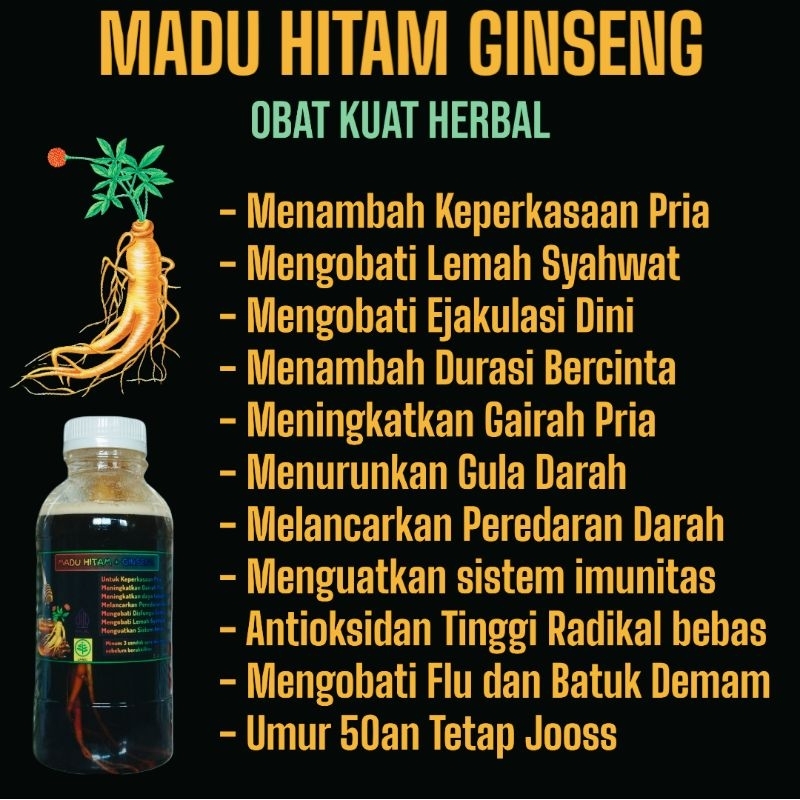 

MADU HITAM + GINSENG DOSIS TINGGI 200ML