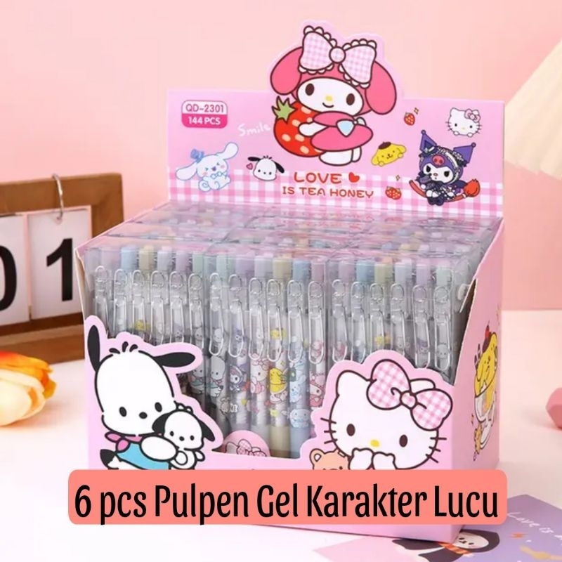 

Pulpen Gel Karakter Lucu 6 pcs Pena Gel Bulpen Bolpoint Lucu Alat Tulis Anak Pensil