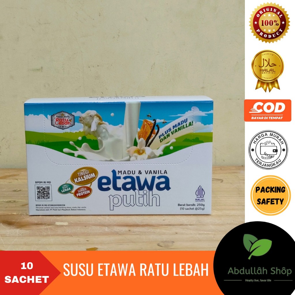 

Susu Kambing Etawa Bubuk Ratu Lebah Isi 10 Sachet Bpom Plus Madu Dan Vanila