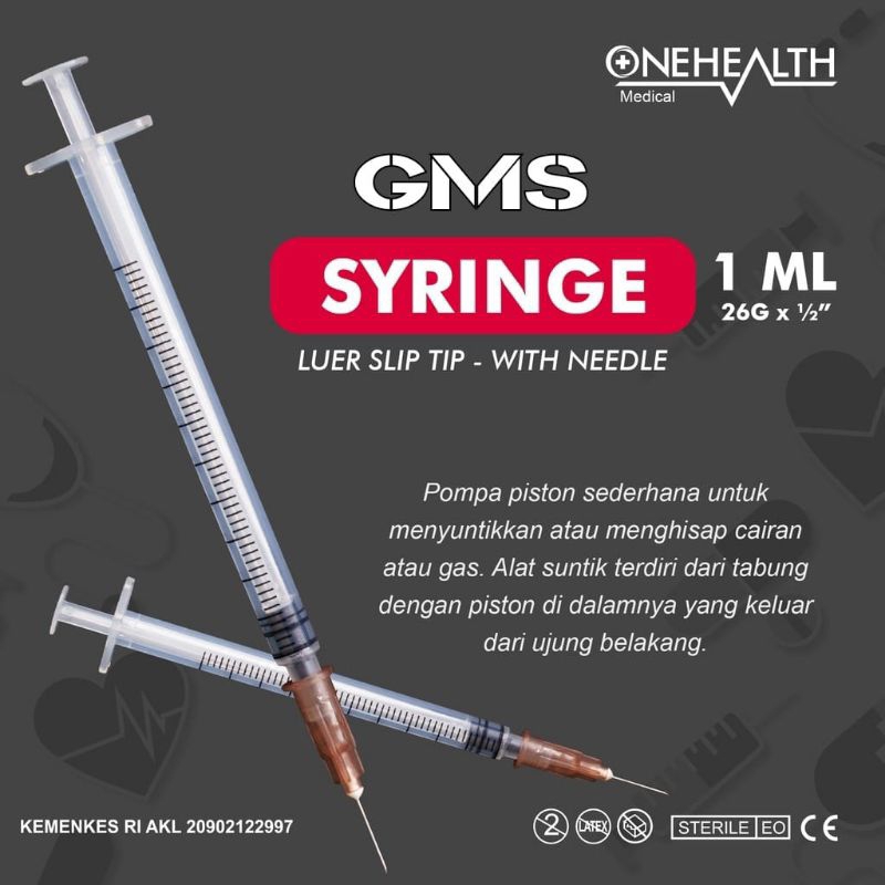 Syringe 1ml Onehealth Per Pcs / Spuit 1cc Onehealth