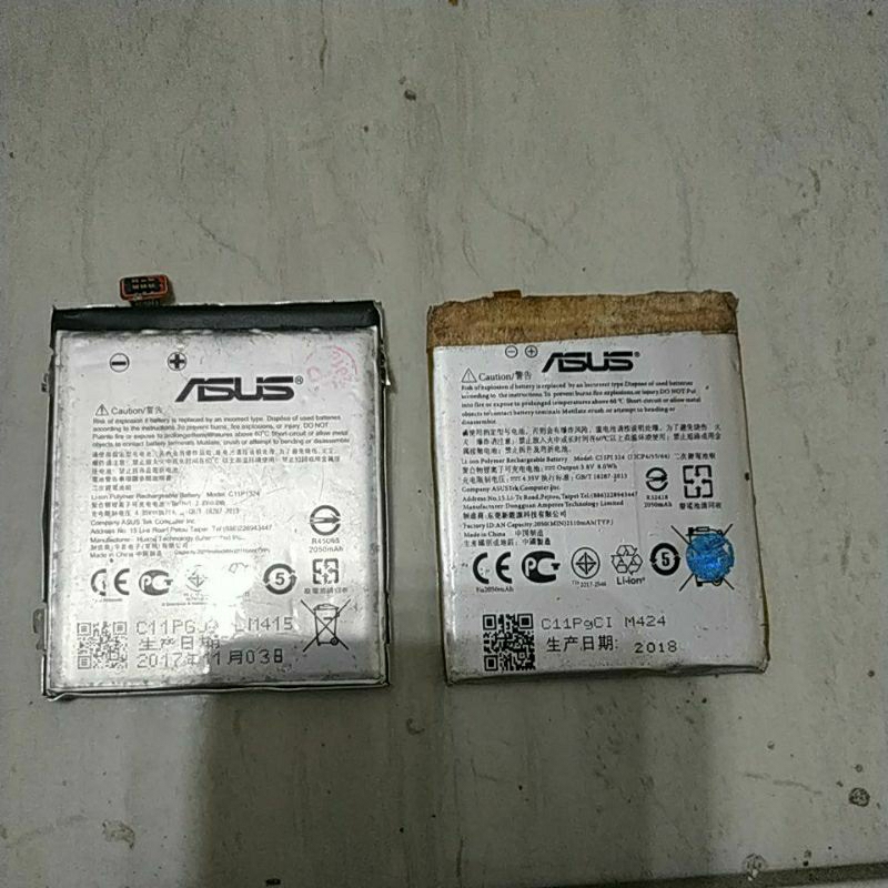 baterai bekas Asus Zenfone 5 minus flexible soket rusak/sobek