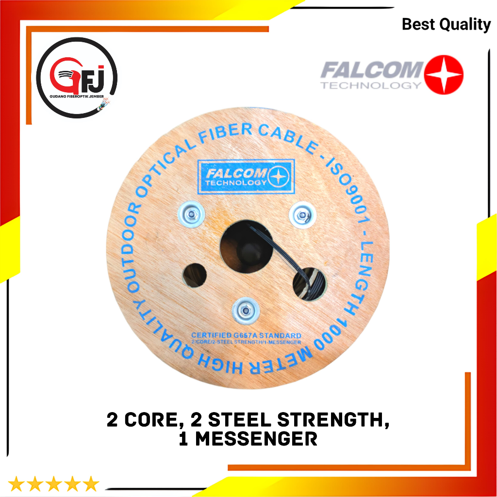 KABEL FIBER OPTIK 2 CORE 3 SELING FALCOM 1000M