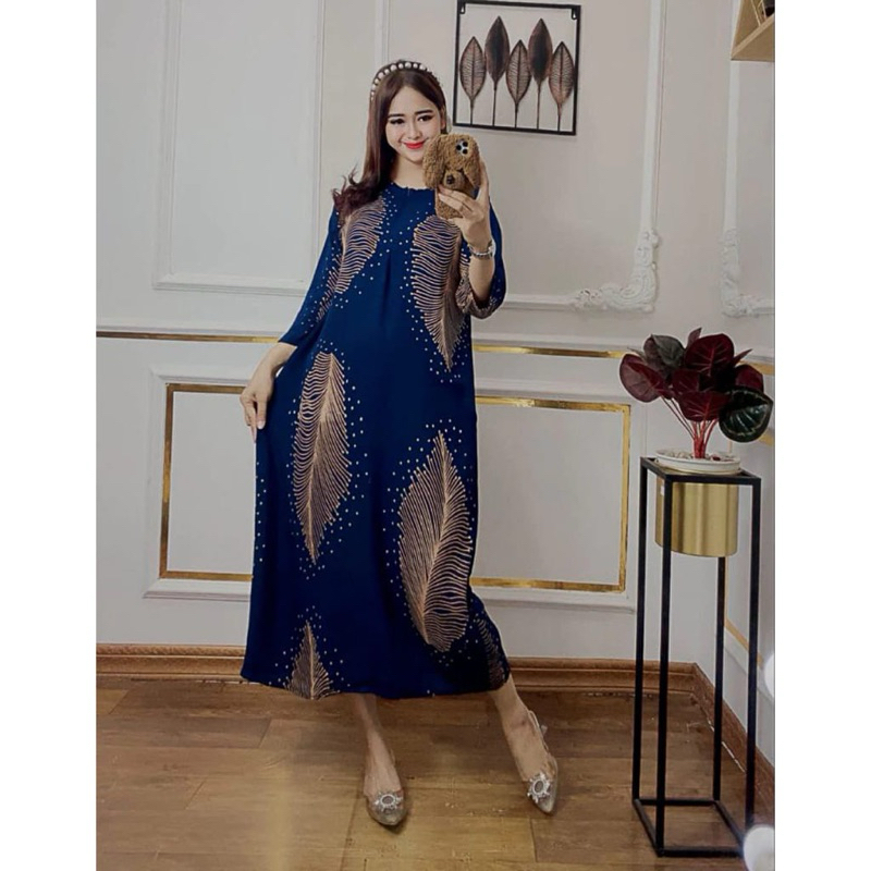 Daster Lengan Panjang Ibu Ibu Terbaru Motif Batik Pekalongan Kencana Ungu Rayon Busui