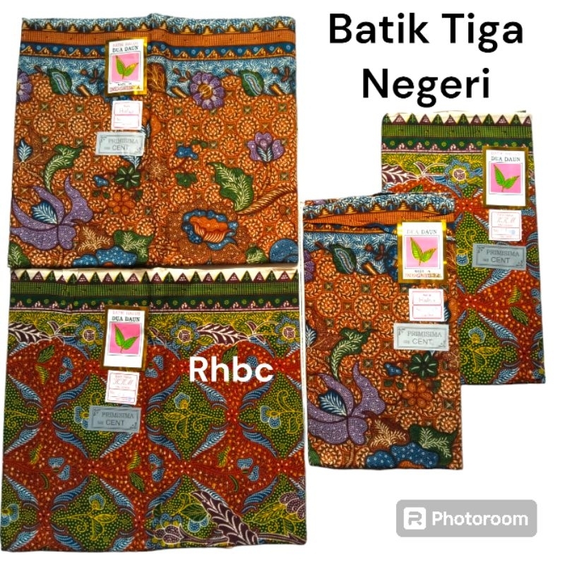 kain Panjang Batik Halus Primisima Cap Cent Dua Daun Muda Motif Tiga Negeri Ngeri Negrian Jarik Keba