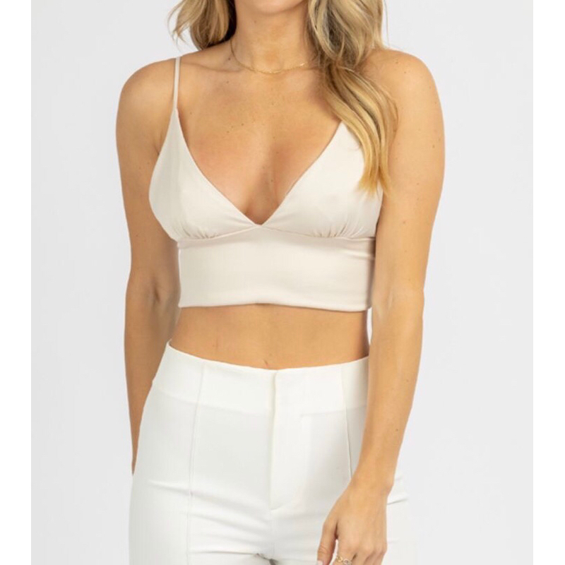 Tanktop Crop Satin With Cup Bra
