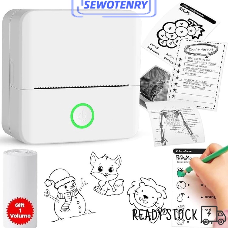 COD Mini Poble Thermal Printer Wireless Bluetooth Mobile Printer Photo Printer Sticker Label Mini Pr