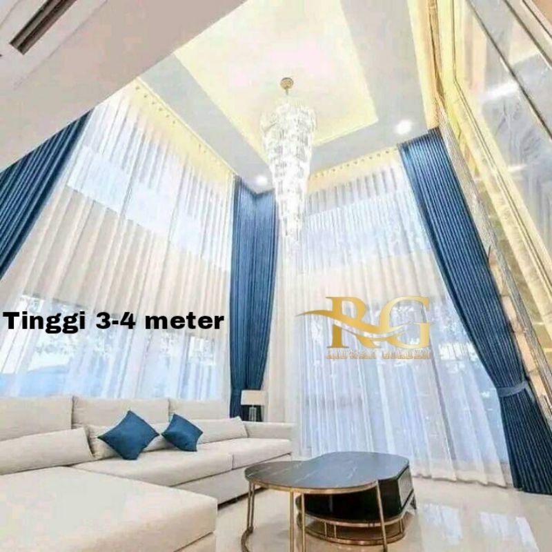 Tirai Blackout Polos Panjang 4 Meter Hordeng Jendela Korden Pintu Kamar Ruang Tamu Gorden Hotel