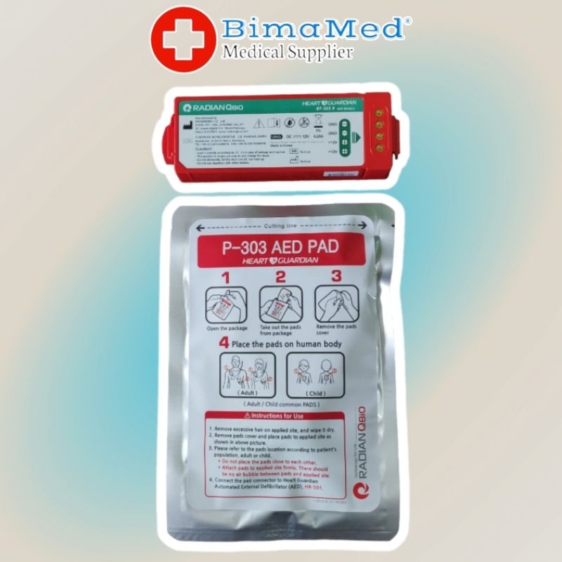 Battery / Battery AED BT 303 R & Pads Aed Heart Guardian
