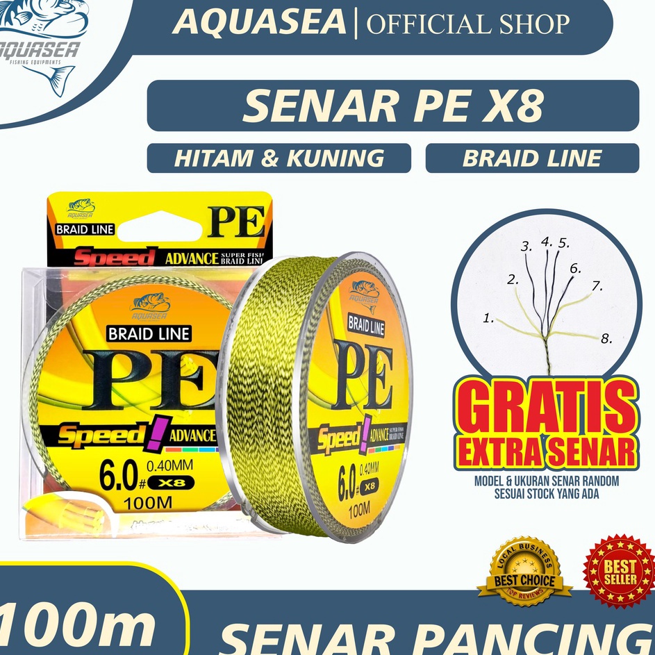 Kreatif AQUASEA  Tali Pancing Pe ZKK 1m Senar Pancing Pe Super Braided Line Japan Fishing Line Nylon