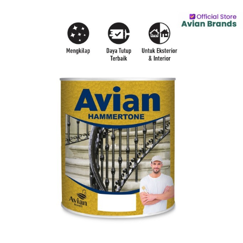 CAT MOTIF RETAK BESI RUMAH KAYU BESI MOTIF RETAK 1KG PAGAR AVIAN HAMMERTONE HAMERTON