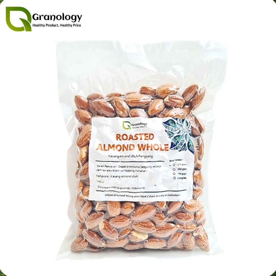 

Ready Roasted Whole Almond Kacang Almond Utuh Oven 25 gram by Granology