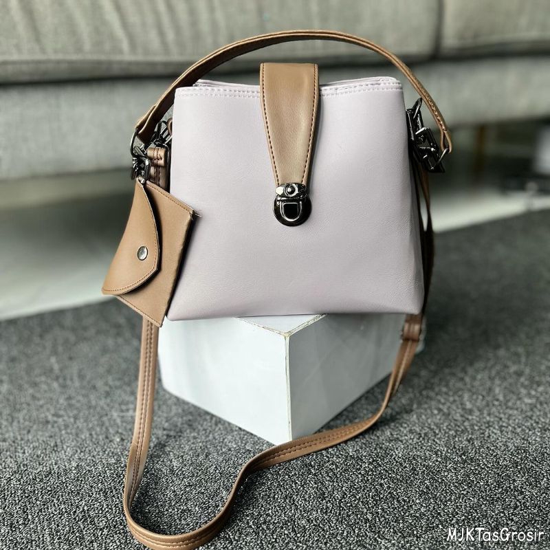 Tas Bahu Wanita Fashion Kulit Premium Korean Warna Ungu Lilac