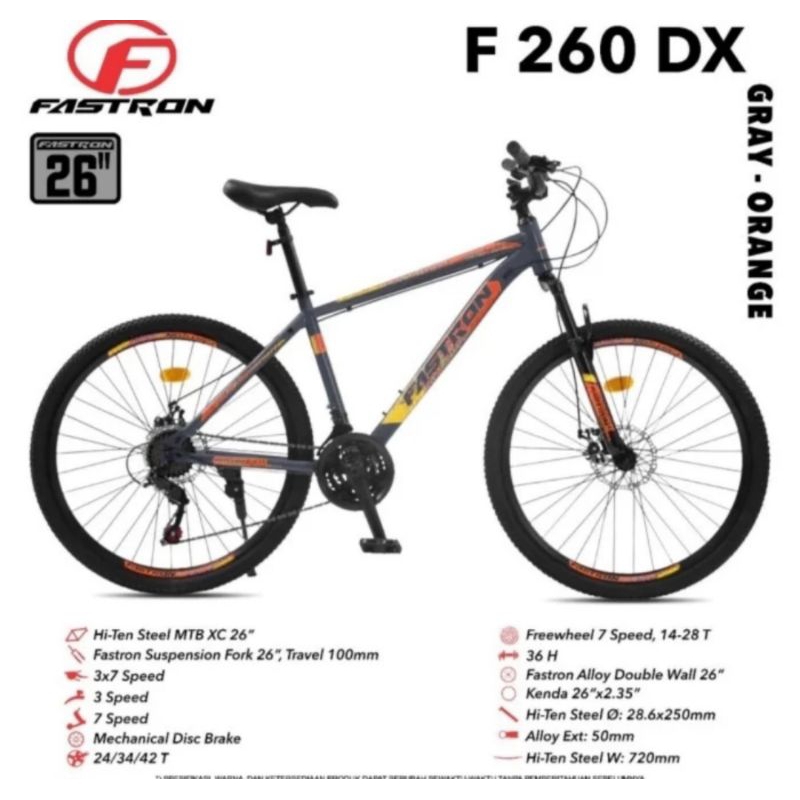 Sepeda Gunung MTB 24 Inch FASTRON F 260 New 21 speed