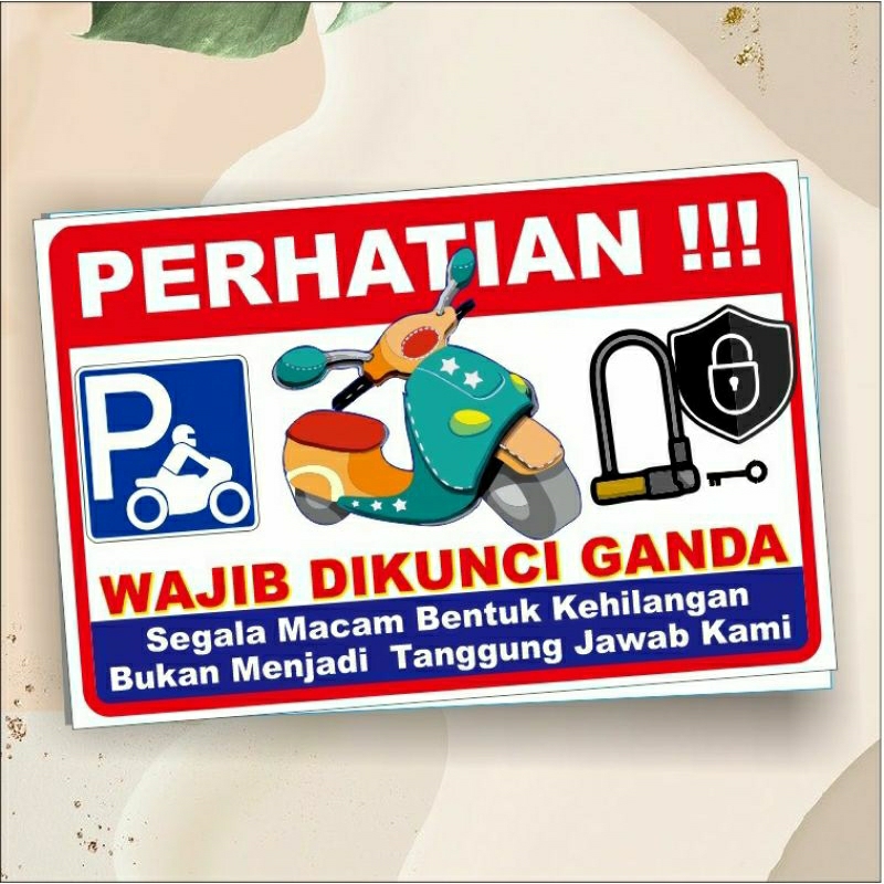 

stiker kendaraan wajib kunci ganda custom