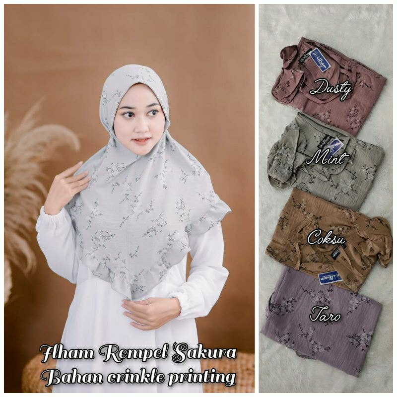 HIJAB BERGO REMPEL CRINKLE MOTIF//BERGO CRINKLE MOTIF BY ILHAM COLLECTION