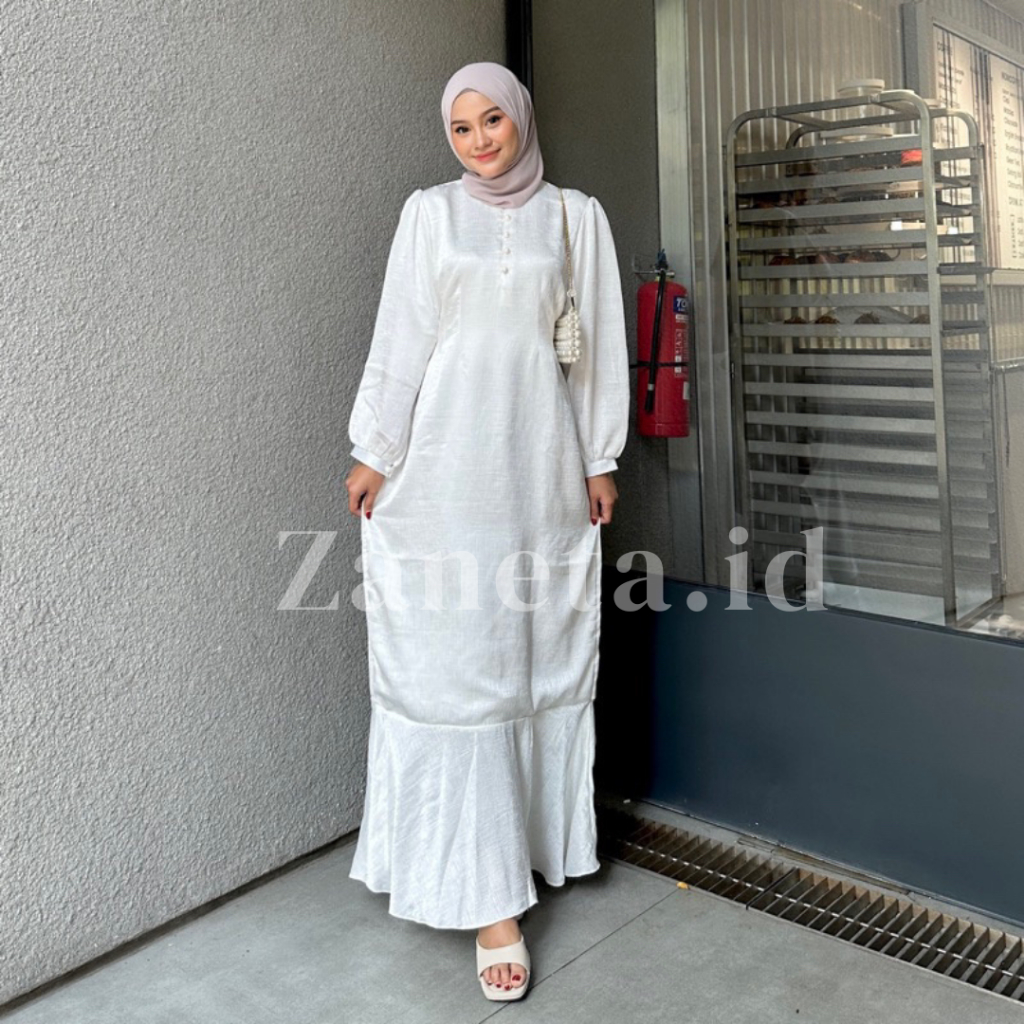 Gamis KHALISA Gaun Baju Wanita A Line Bodycon Maxi Casual Style Dres Gamis Korean Lengan Panjang/pen