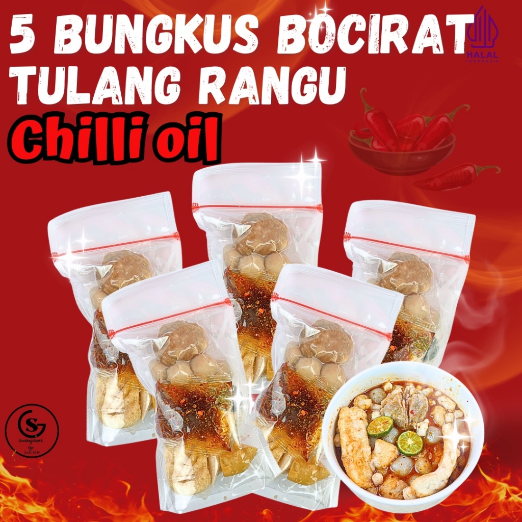 

Paket Hemat 5 Bungkus Bocirat Tulang Rangu Kuah Chilli Oil