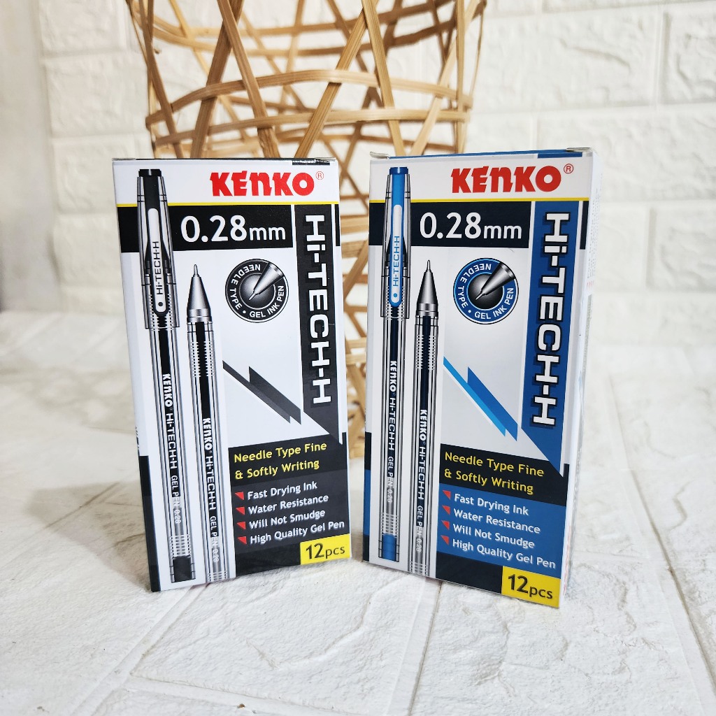 

PULPEN PEN KENKO HI-TECH-H 0.28MM / PEN GEL INK WARNA HITAM DAN BIRU (12 PCS)