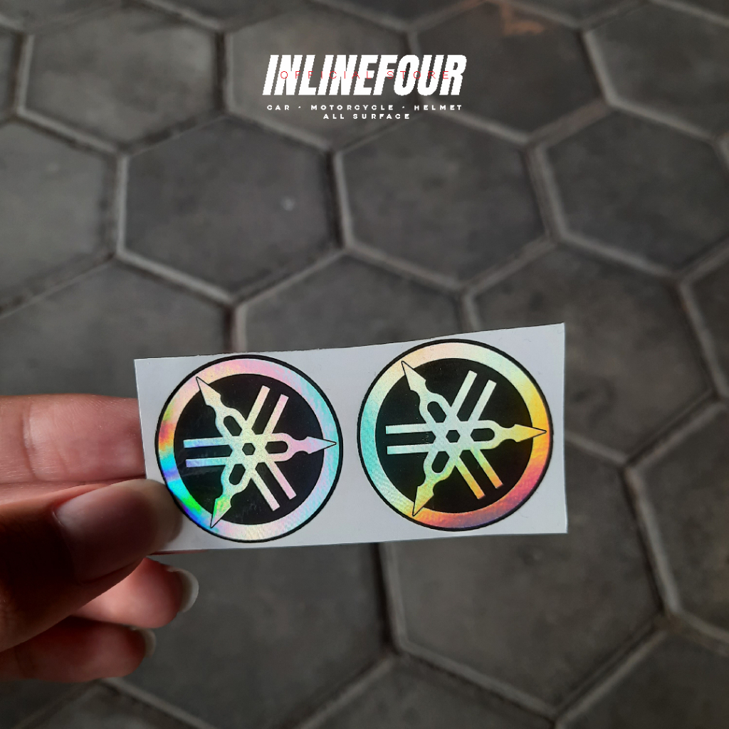 

Stiker Print Cut Logo YAMAHA Shock Hologram Sticker Printcut Sepasang Motor Termurah