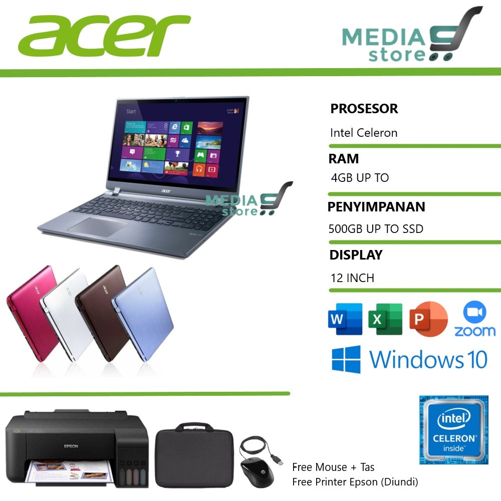 LAPTOP / NOTEBOOK ACER 11" RAM 4GB / HDD 500GB / WINDOWS 10