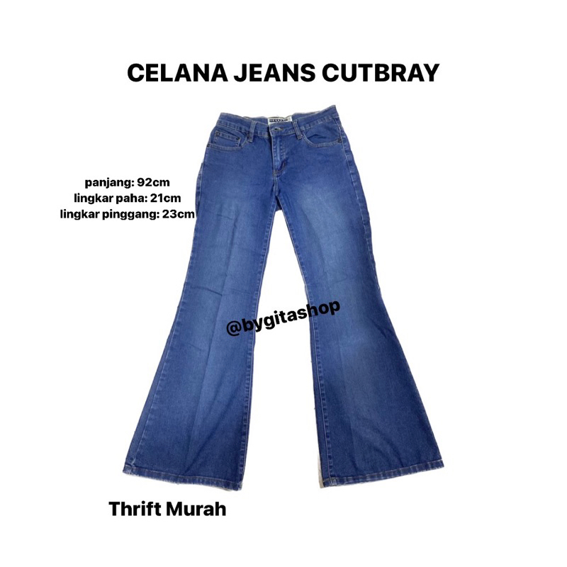 Celana Jeans Cutbray Wanita (Thrift)